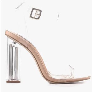 Cape Robbin Maria 2 Clear Chunky Block High Heels